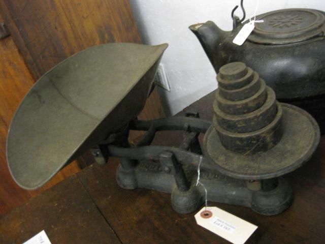 Appraisal: Victorian Cast Iron Balance Scale with pan weights