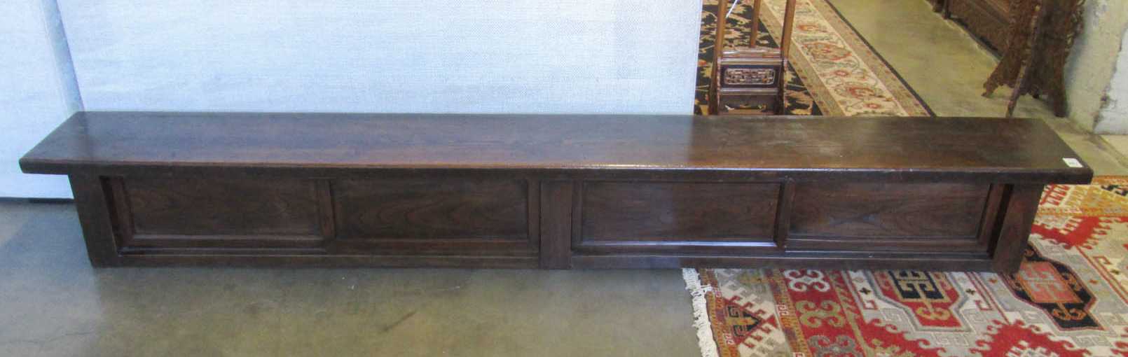 Appraisal: LONG COUNTER-TOP LOW CABINET Chinese th century elements divided into