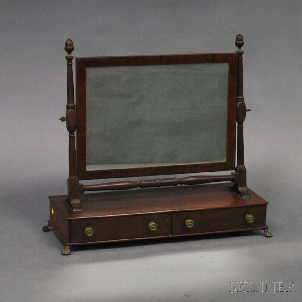 Appraisal: Regency Mahogany Two-drawer Shaving Mirror John Kitter and Joseph Carter