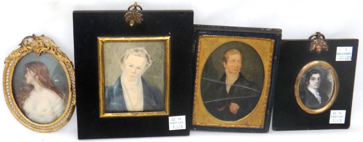 Appraisal: A rectangular portrait miniature of a th century gentleman displayed