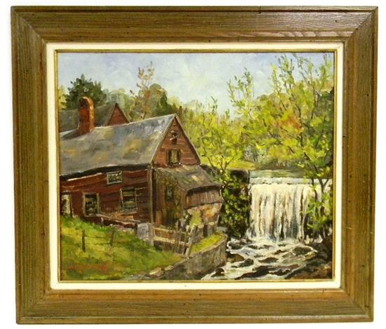 Appraisal: Bissell Phelps Smith - oil on canvas of an old