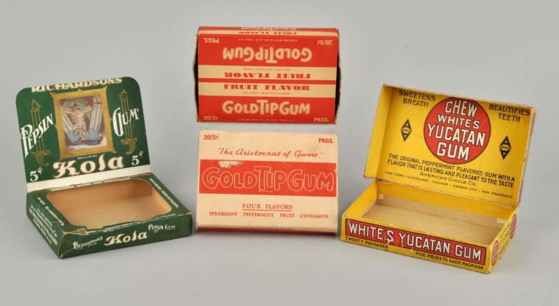 Appraisal: Lot Of Early Chewing Gum Vendor Boxes This lot includes