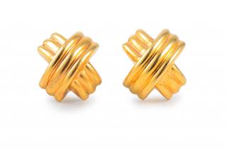 Appraisal: Gold Crisscross Ear Clips Gold crisscross ear clips K yellow