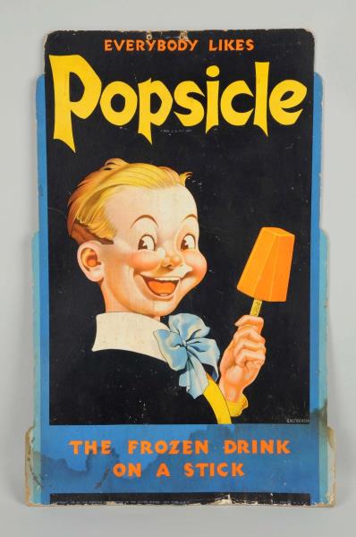 Appraisal: Popsicle Cardboard Easel Back Sign This Popsicle sign has edge