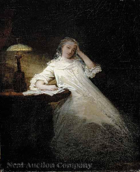 Appraisal: Raymond Auguste Quinsac Monvoisin French - A Midnight Renunciation oil