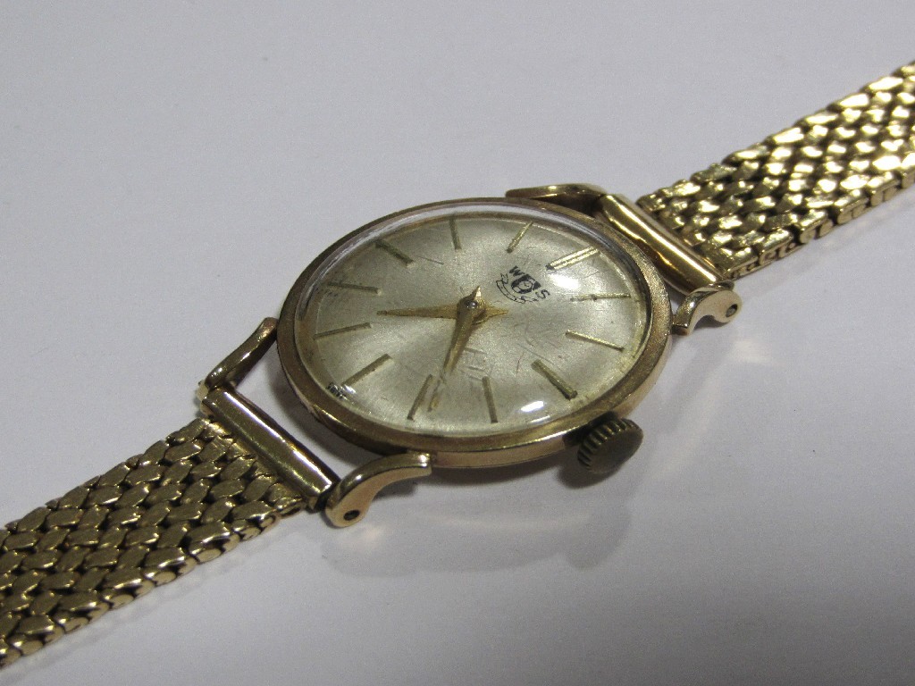 Appraisal: Ladies ct gold cased wrist watch with silvered dial and