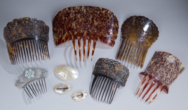 Appraisal: Vintage combs and Mother of Pearl belt buckles and a