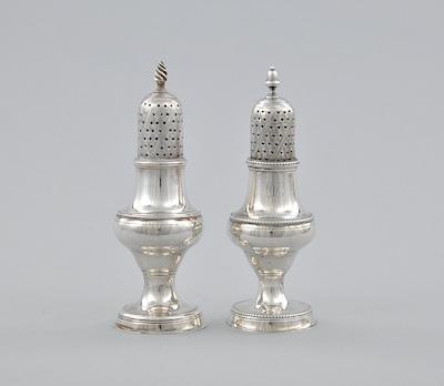 Appraisal: Two Sterling Silver Sugar Casters by Hester Bateman ca and