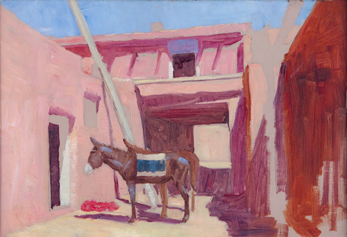 Appraisal: Frank Reed Whiteside American - Donkey Before the Pueblo Oil