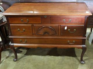 Appraisal: Chippendale style mahogany cedar lined blanket chest having a hinged