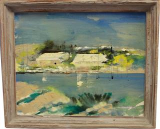 Appraisal: Alfred Birdsey - Bermuda Mixed media canvas Signed lower right