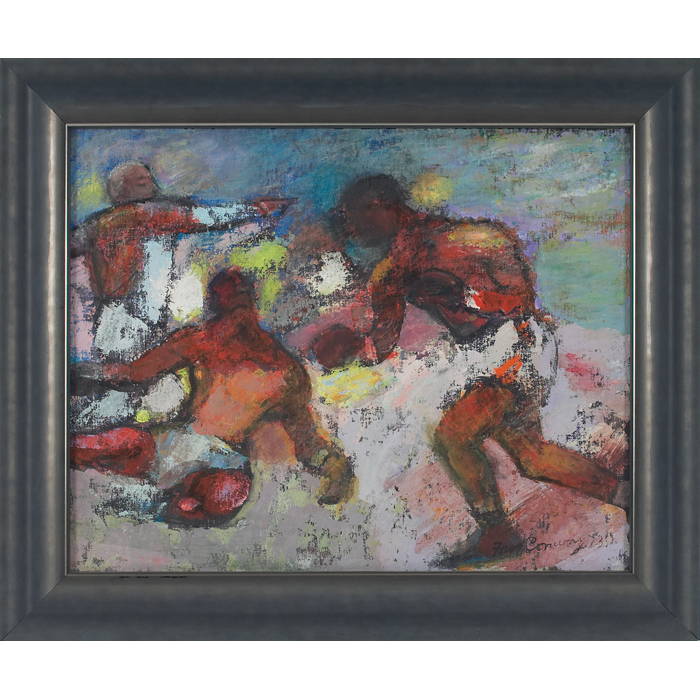 Appraisal: Fred Conway American - ''Boxers '' oil on canvas board