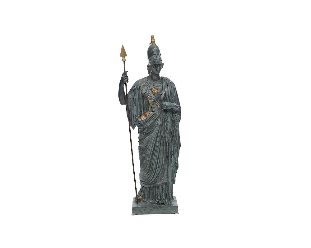 Appraisal: Continental Patinated and Gilt Metal Figure of Athena Giustiniani th