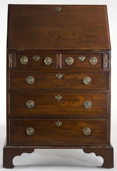 Appraisal: Diminutive George III Slant Front Desk early th c mahogany