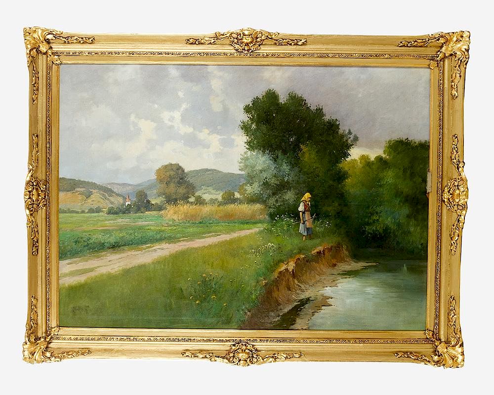 Appraisal: Gyula Zorkoczy - Gyula Zorkoczy - Large landscape by a