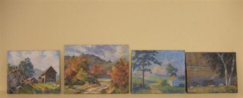 Appraisal: GROUP OF PAINTINGS INCLUDING BY RON VAN SWERINGEN AMERICAN FALL