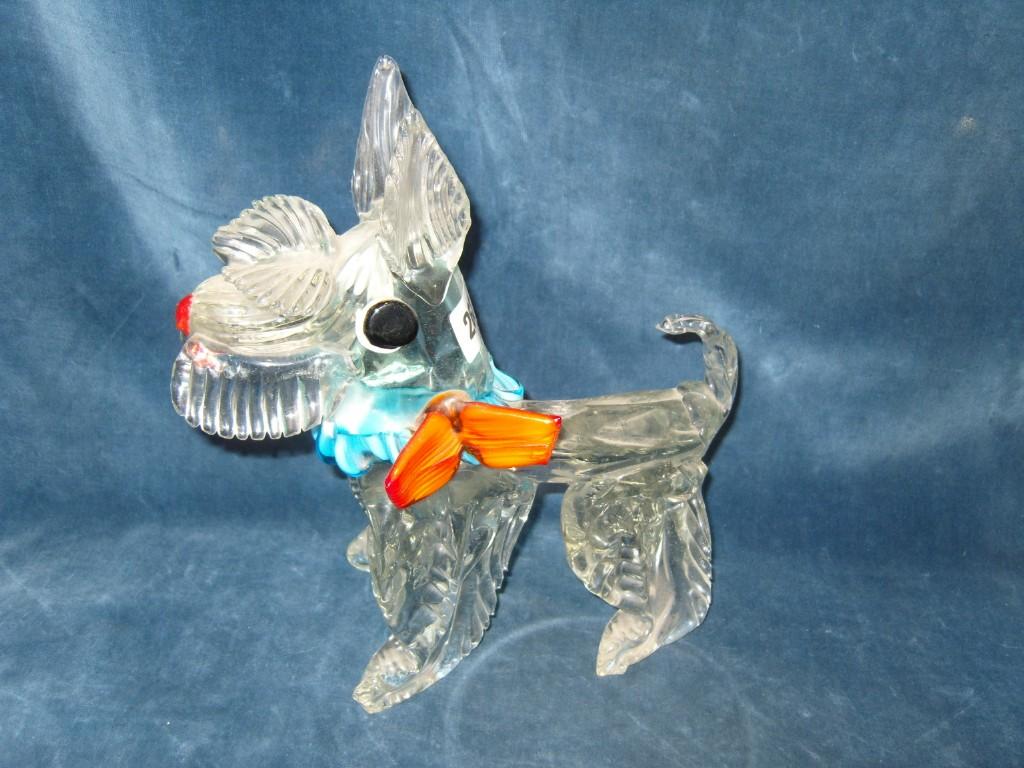 Appraisal: A Venetian clear glass model of a Scottie dog with