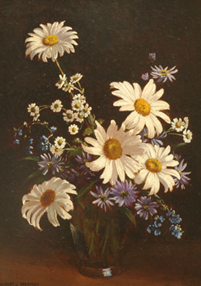 Appraisal: Albert Sherman - Daisies oil on board signed 'Albert J