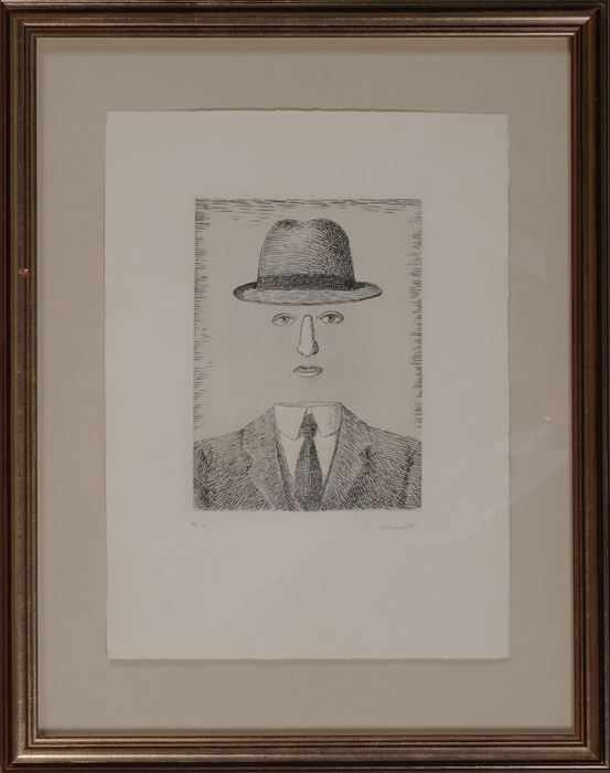 Appraisal: RENE MAGRITTE - PAYSAGE DE BAUCI Etching signed and numbered