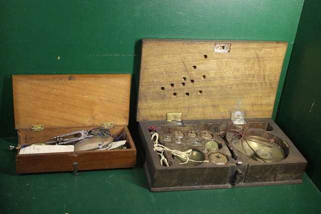 Appraisal: TWO CASED SETS of scales together with a collection of