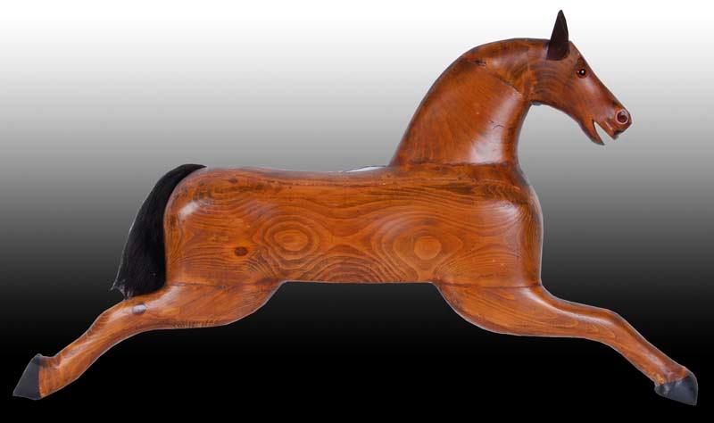 Appraisal: Wood Horse Sign Wall Hanger Description '' L x ''