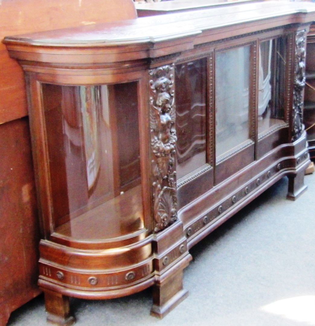 Appraisal: A late th century German oak credenza with glazed and