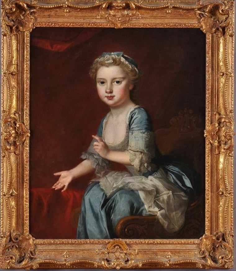 Appraisal: ATTRIBUTED TO JOSEPH HIGHMORE GIRL IN BLUE Oil on canvas