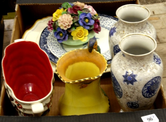 Appraisal: Tray of pottery comprising of Burleigh Ware Parrot Jug cracked