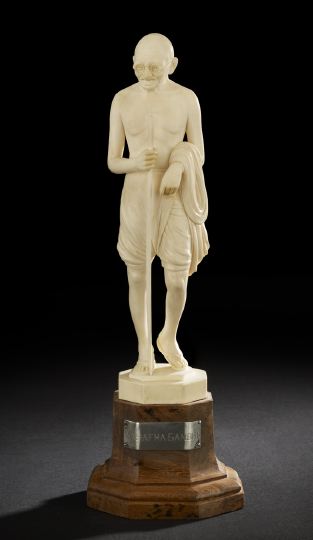 Appraisal: Japanese Ivory Okimono of Mahatma Gandhi th century the carved