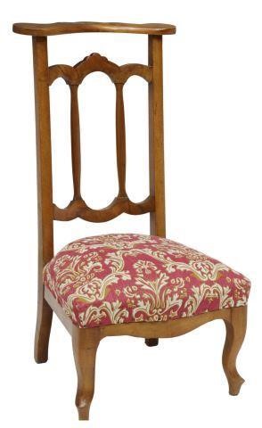 Appraisal: French walnut prie-dieu prayer chair mid th c having shaped