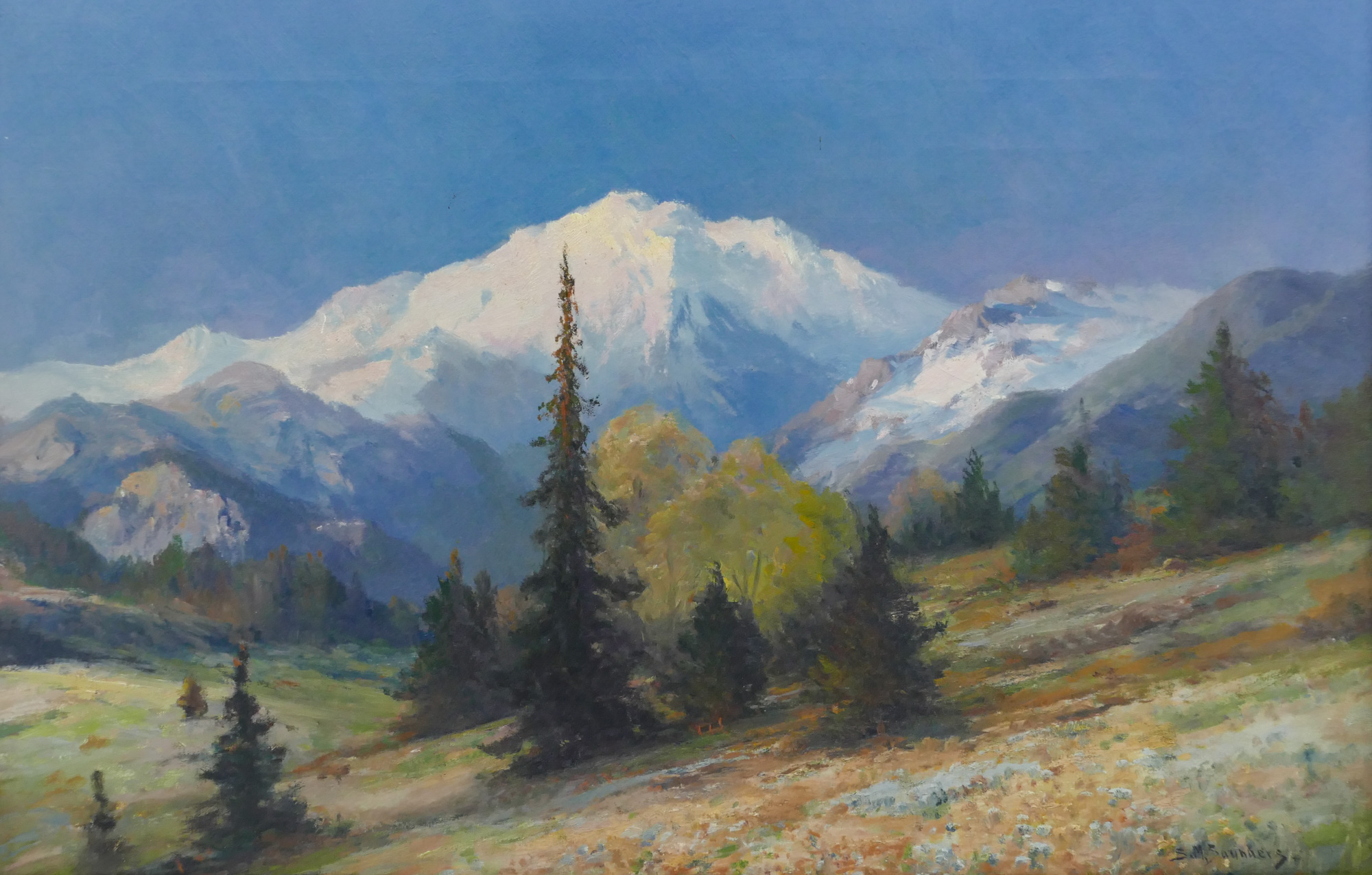 Appraisal: Harold Hall - American ''Mountain Landscape'' Oil on Canvas ''x