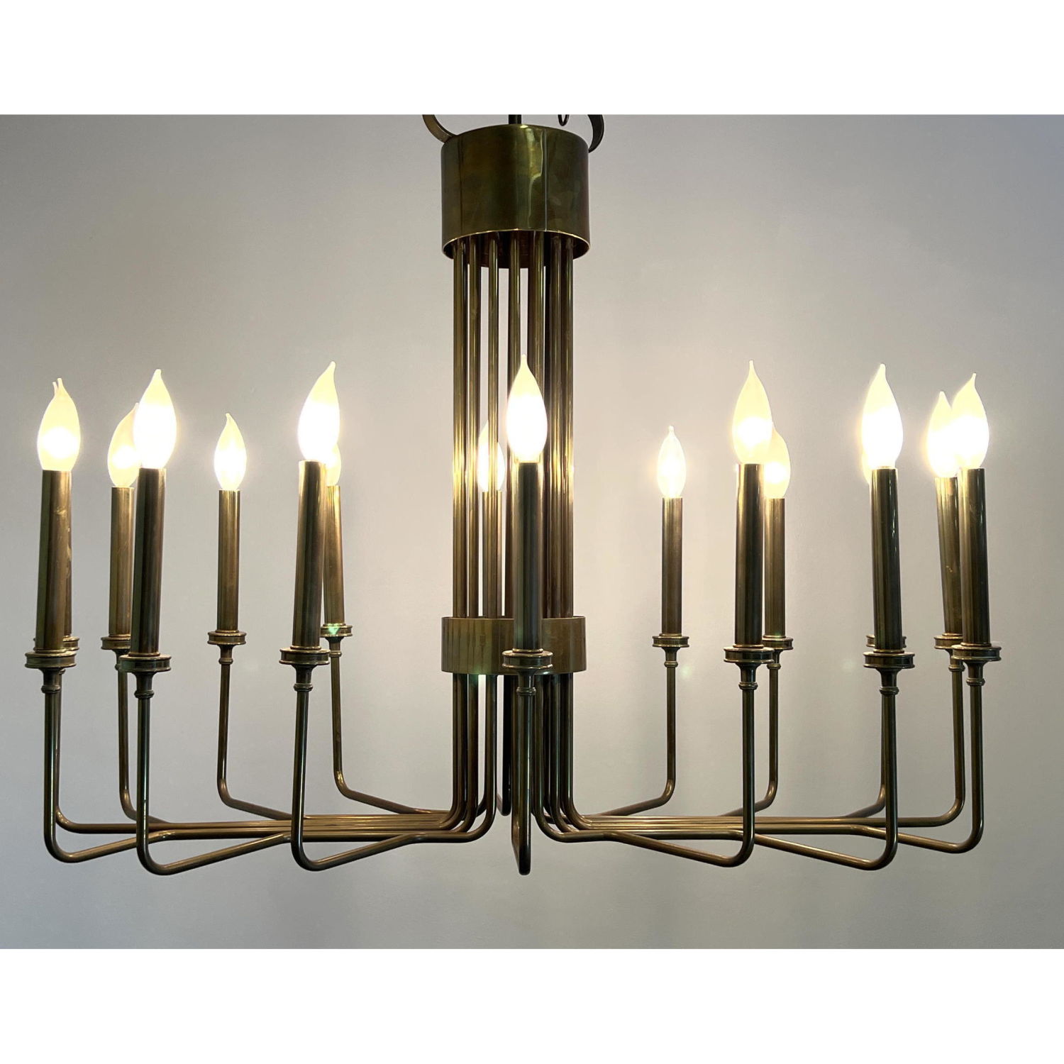 Appraisal: Tommi Parzinger for Hart Brass Chandelier Modernist Lighting HART label