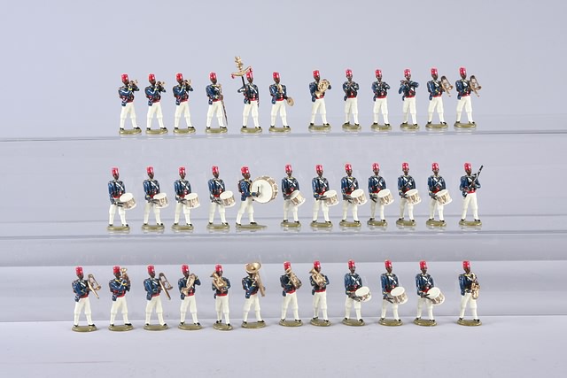 Appraisal: A similar lot of metal figures representing Egyptian bandsmen with