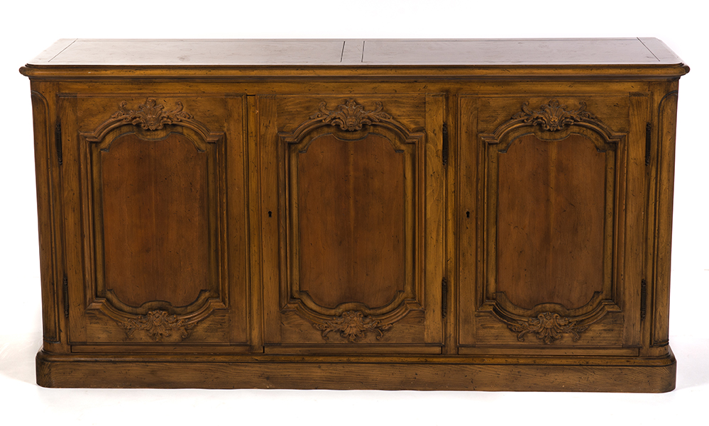 Appraisal: BAKER FRENCH-STYLE SIDEBOARD American nd half- th century fruit wood