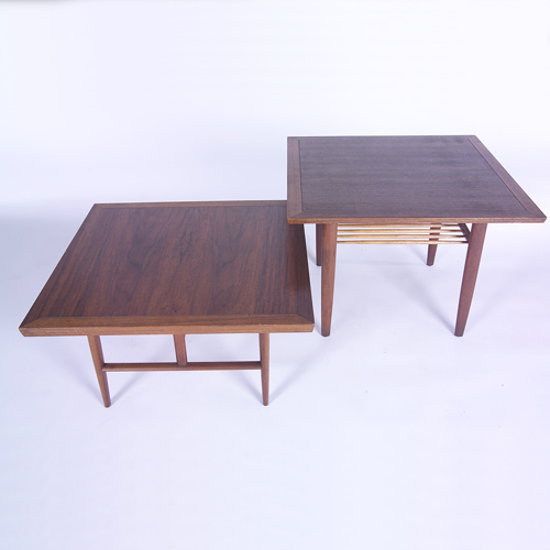 Appraisal: GEORGE NAKASHIMA WIDDICOMB Two side tables one with lower spindled