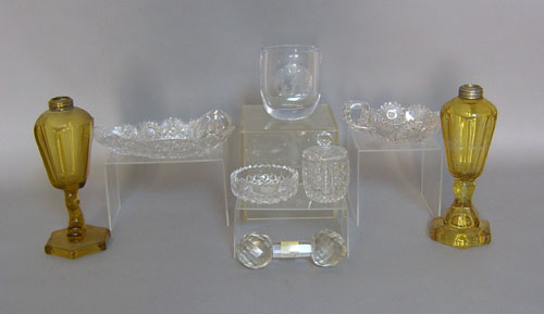 Appraisal: Eight pcs of misc glass th c tallest - h