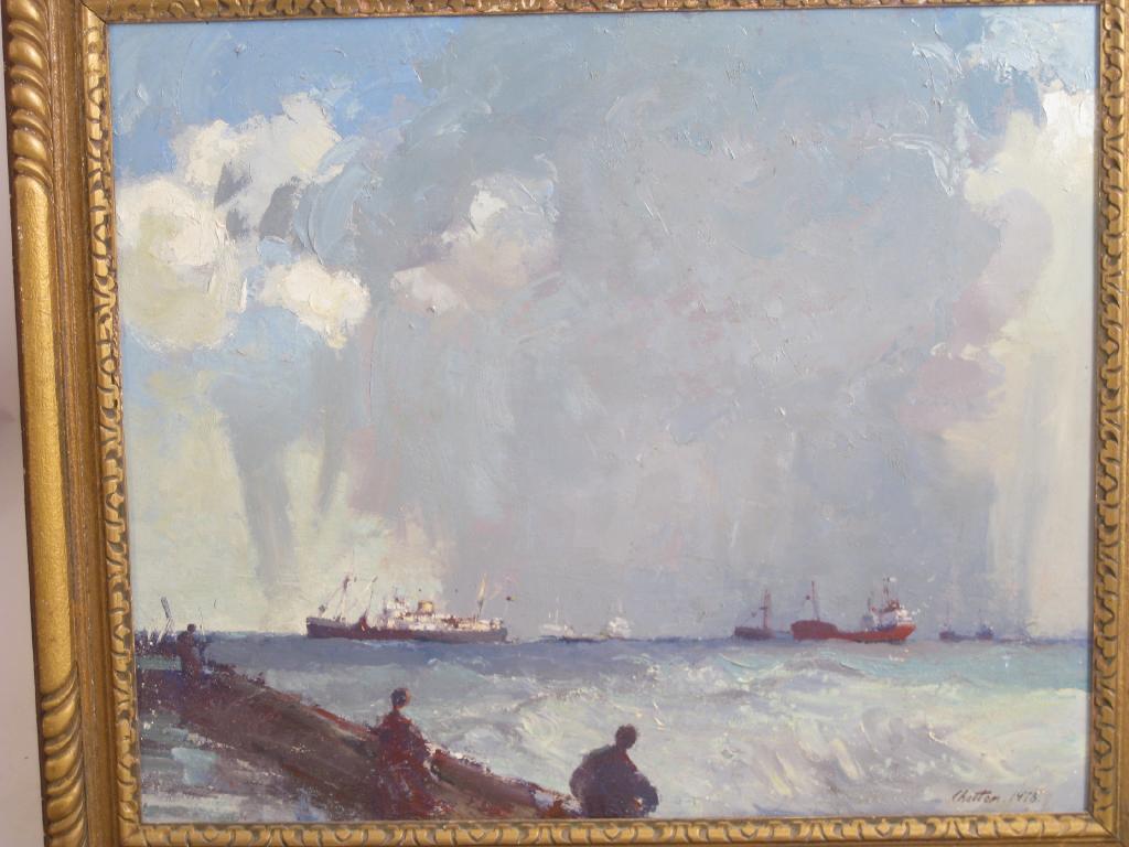 Appraisal: GEOFFREY LIONEL CHATTEN b Shipping off the Pier signed and