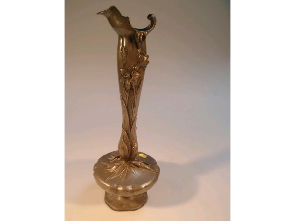 Appraisal: A late thC French Art Nouveau pewter vase or ewer