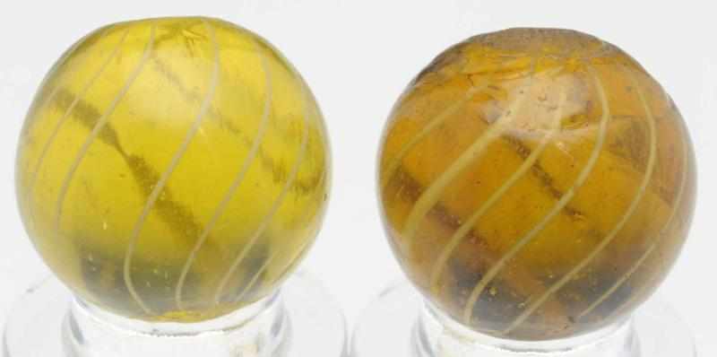 Appraisal: Lot of Gooseberry Marbles Both have a honey amber base