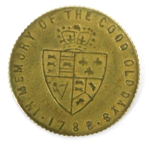 Appraisal: A George III spade guinea token dated