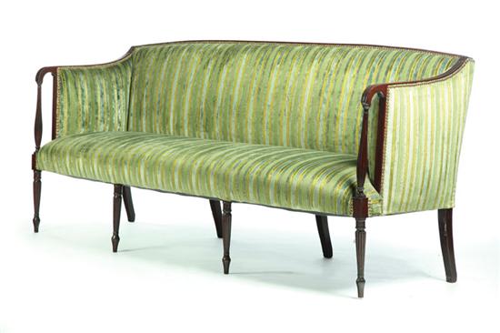 Appraisal: SHERATON STYLE SOFA American late th-ealry th century mahogany Reeded