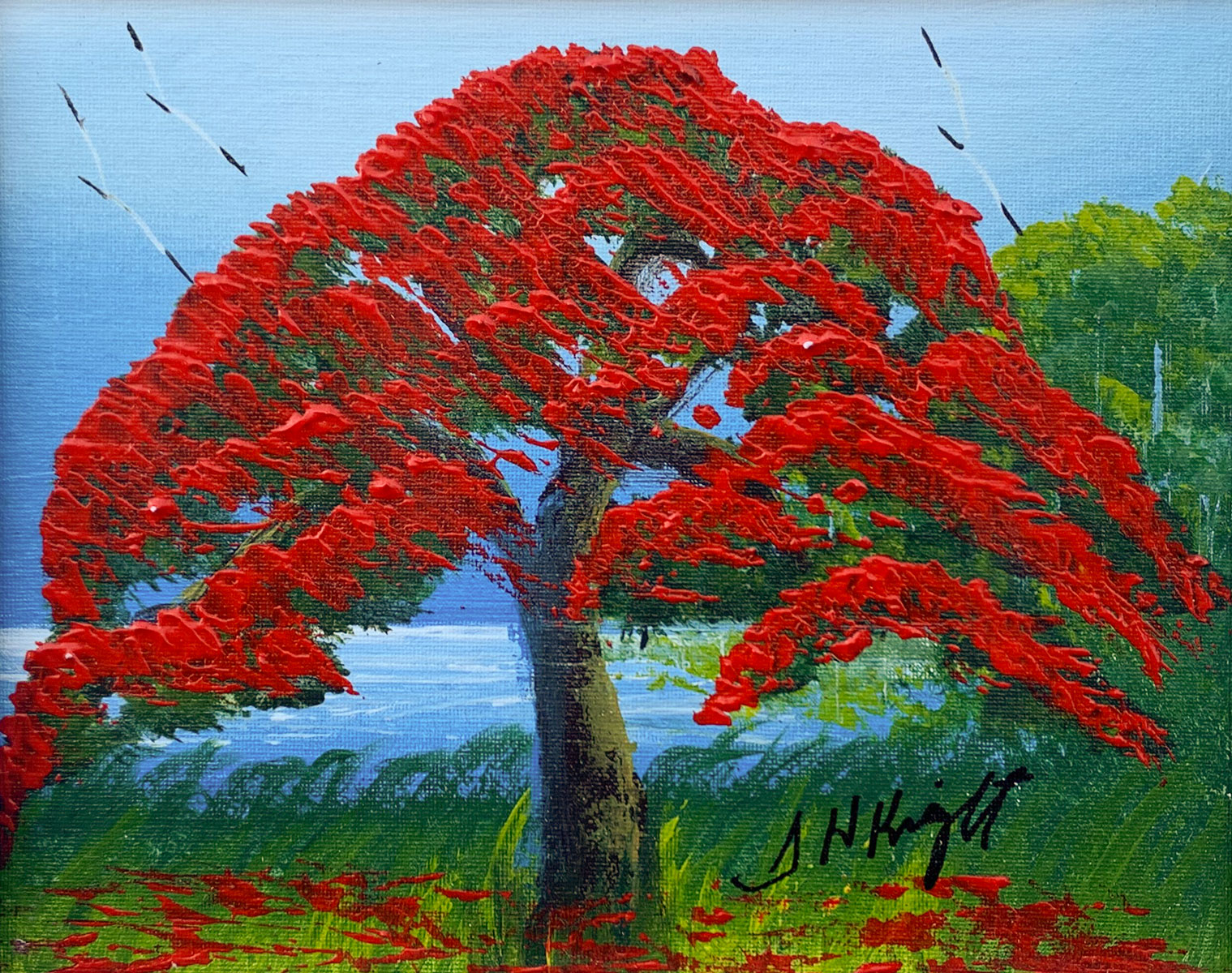 Appraisal: KNIGHT Isaac American - Florida Highwaymen Royal Poinciana Landscape Oil