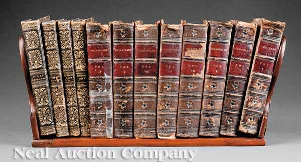 Appraisal: A Group of Antique Leather Bindings comprising volumes of Shakespeare