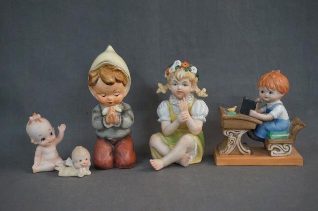 Appraisal: Vintage Porcelain Children Figurines Includes Geo Z Lefton Baby Angel