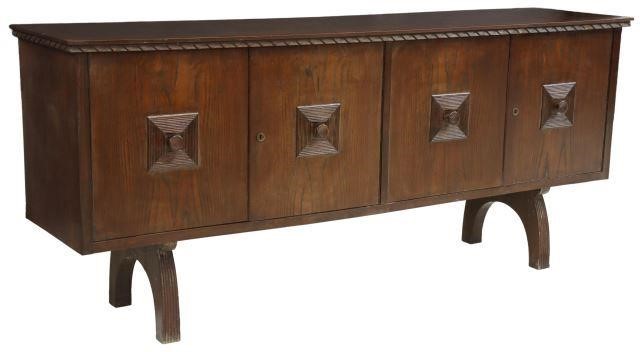 Appraisal: Italian modern oak sideboard attributed by consignor to Paolo Buffa