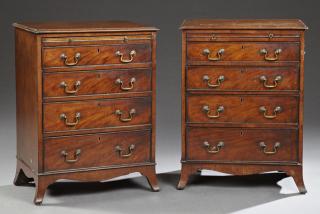 Appraisal: Pair of Chippendale Style Carved Mahogany Bachelor Pair of Chippendale