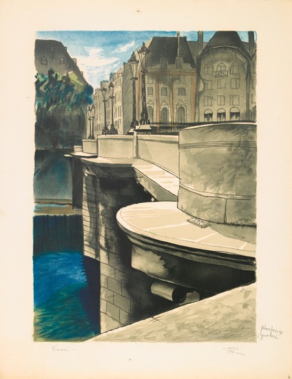 Appraisal: MAN RAY Pont Neuf Color lithograph x mm x inches