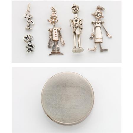 Appraisal: Group of Sterling Silver Charms and Tape Measure Estimate -