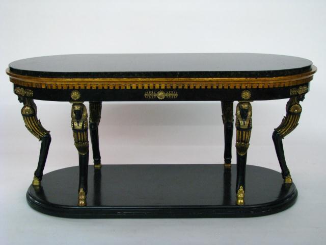 Appraisal: French Empire Style Cocktail Table with figural legs and a