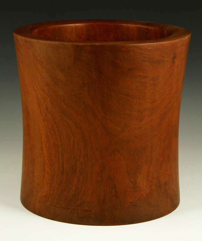 Appraisal: - Chinese Huanghuali Wood Brush Pot Large huanghuali wood brush